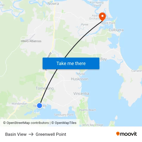 Basin View to Greenwell Point map