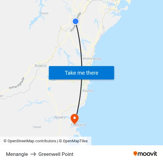Menangle to Greenwell Point map
