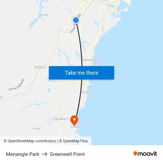 Menangle Park to Greenwell Point map