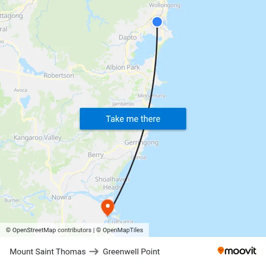 Mount Saint Thomas to Greenwell Point map