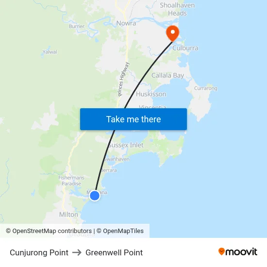 Cunjurong Point to Greenwell Point map