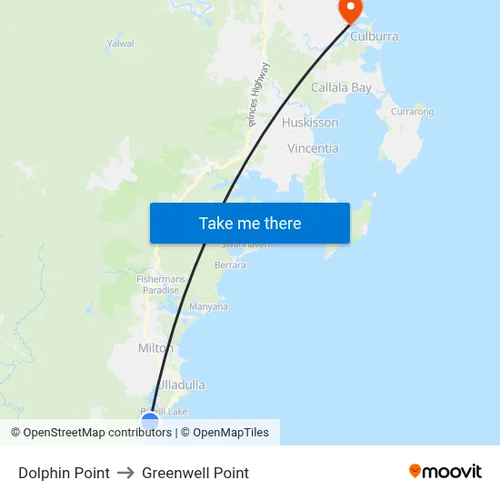 Dolphin Point to Greenwell Point map