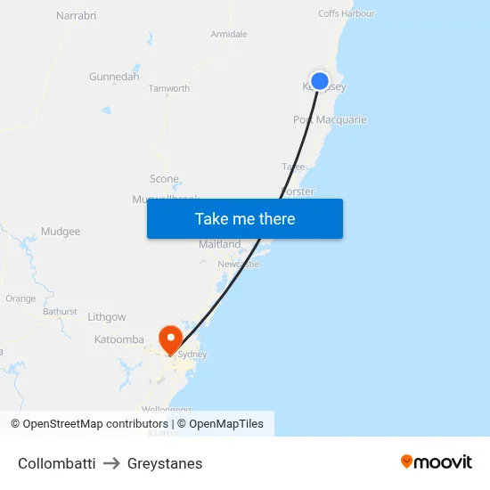 Collombatti to Greystanes map