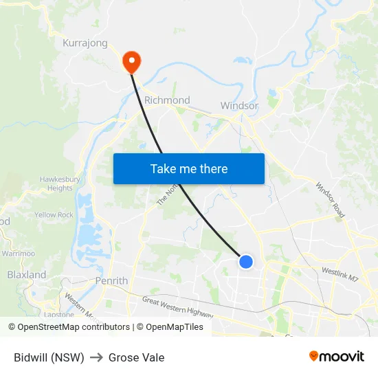 Bidwill (NSW) to Grose Vale map