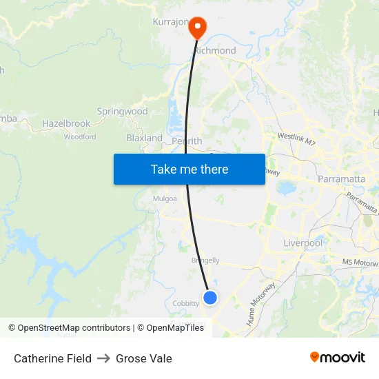 Catherine Field to Grose Vale map