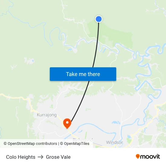 Colo Heights to Grose Vale map