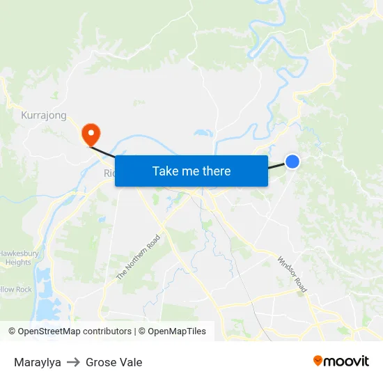 Maraylya to Grose Vale map