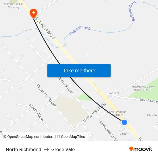 North Richmond to Grose Vale map