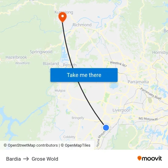 Bardia to Grose Wold map