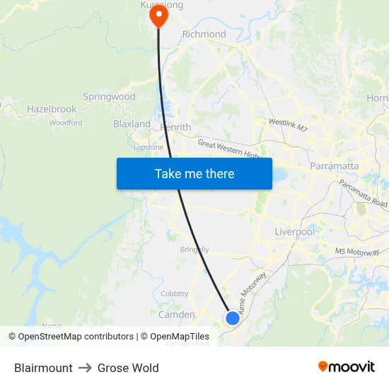 Blairmount to Grose Wold map