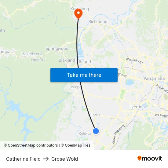 Catherine Field to Grose Wold map