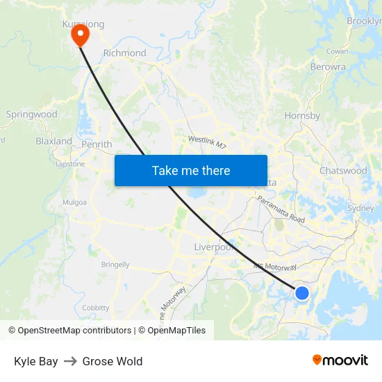 Kyle Bay to Grose Wold map