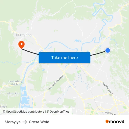 Maraylya to Grose Wold map