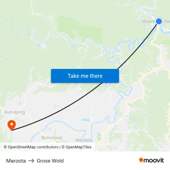 Maroota to Grose Wold map