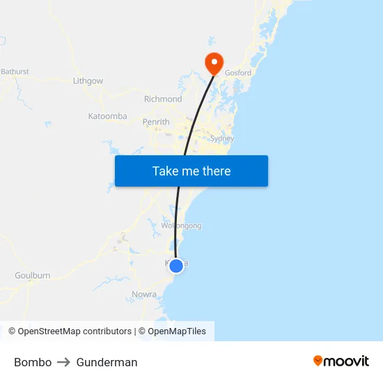 Bombo to Gunderman map