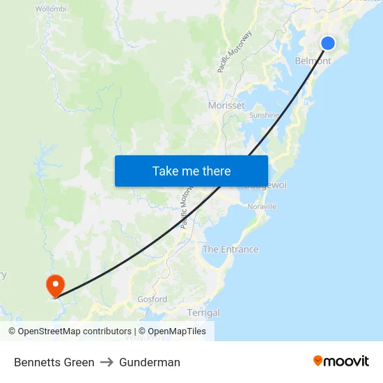Bennetts Green to Gunderman map