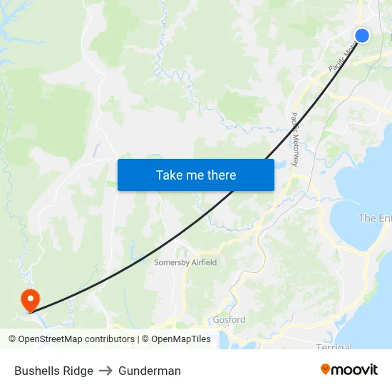 Bushells Ridge to Gunderman map