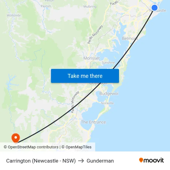 Carrington (Newcastle - NSW) to Gunderman map