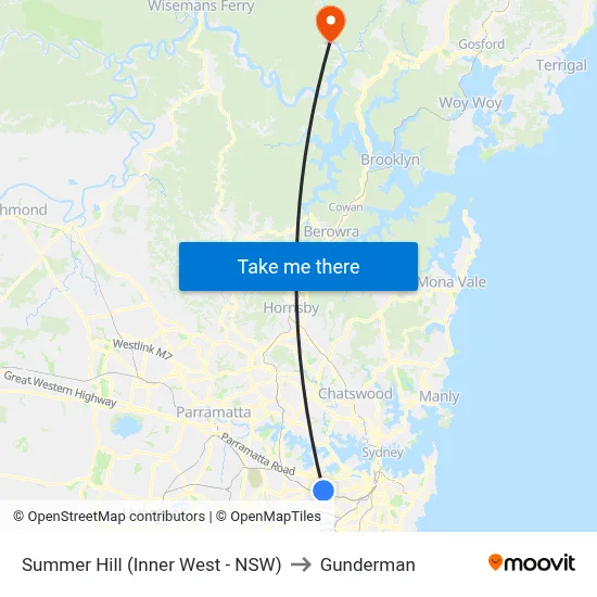 Summer Hill (Inner West - NSW) to Gunderman map