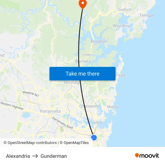Alexandria to Gunderman map