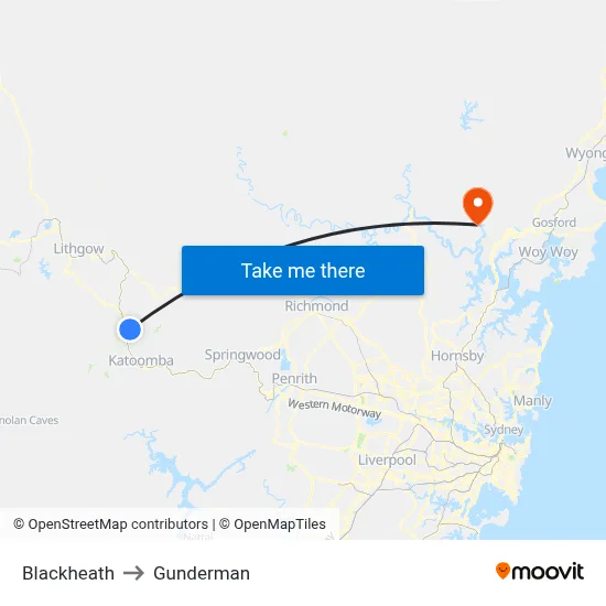 Blackheath to Gunderman map