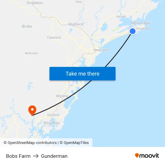 Bobs Farm to Gunderman map