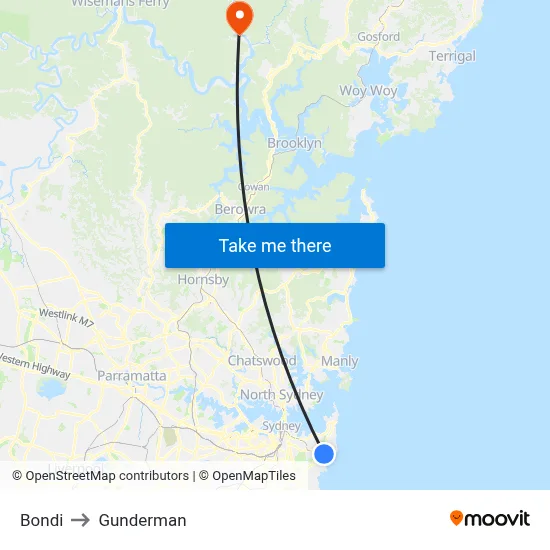Bondi to Gunderman map
