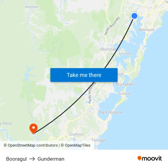 Booragul to Gunderman map