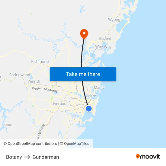 Botany to Gunderman map