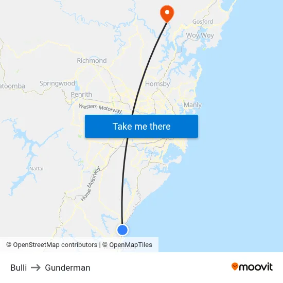 Bulli to Gunderman map