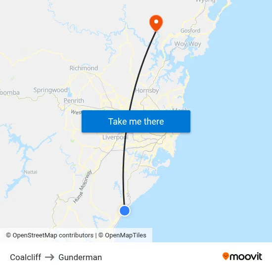 Coalcliff to Gunderman map