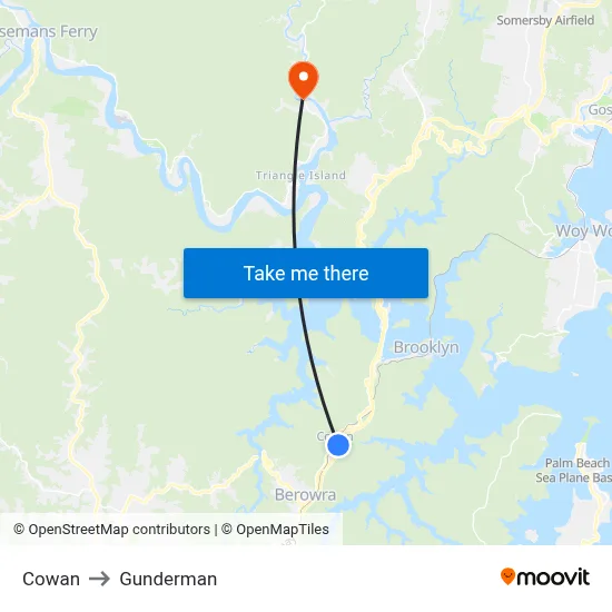 Cowan to Gunderman map