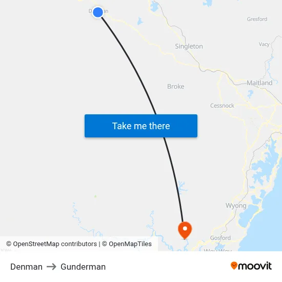 Denman to Gunderman map