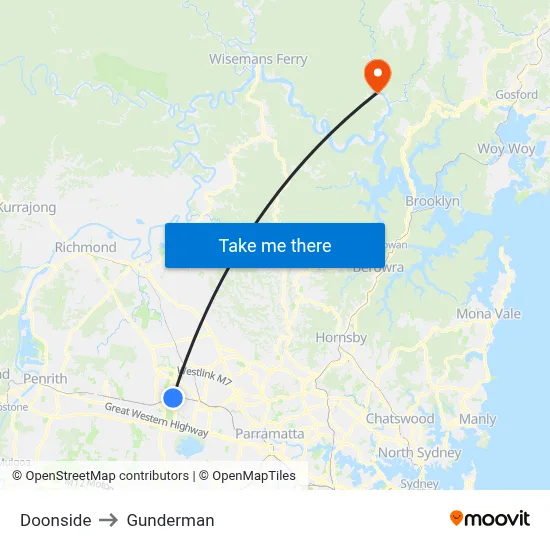 Doonside to Gunderman map