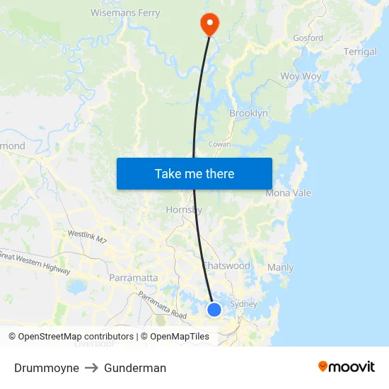 Drummoyne to Gunderman map