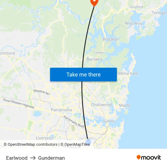 Earlwood to Gunderman map