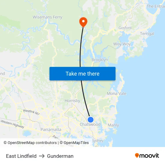East Lindfield to Gunderman map