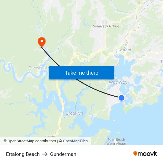 Ettalong Beach to Gunderman map