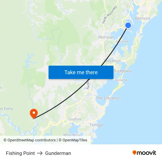 Fishing Point to Gunderman map