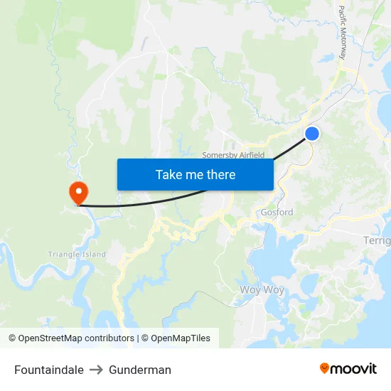 Fountaindale to Gunderman map