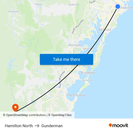 Hamilton North to Gunderman map