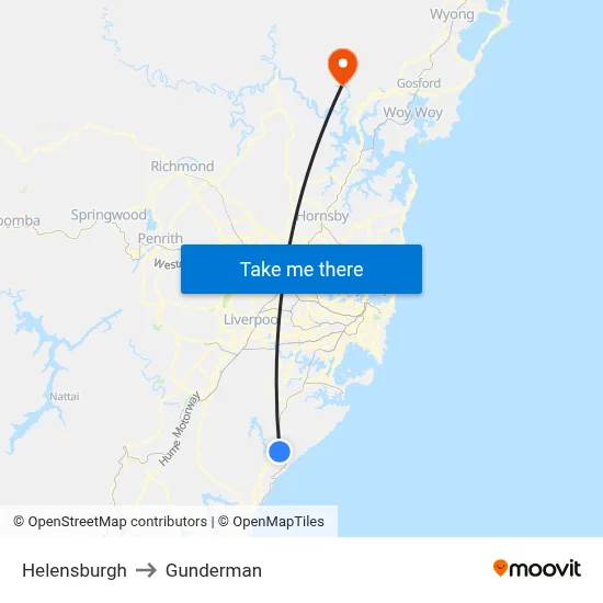 Helensburgh to Gunderman map