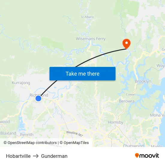 Hobartville to Gunderman map