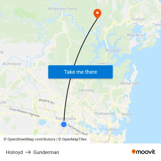 Holroyd to Gunderman map
