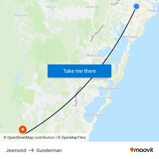 Jesmond to Gunderman map