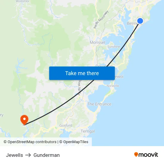 Jewells to Gunderman map