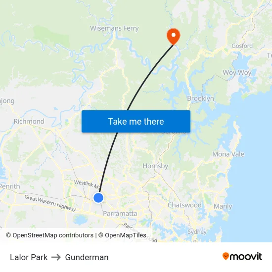 Lalor Park to Gunderman map