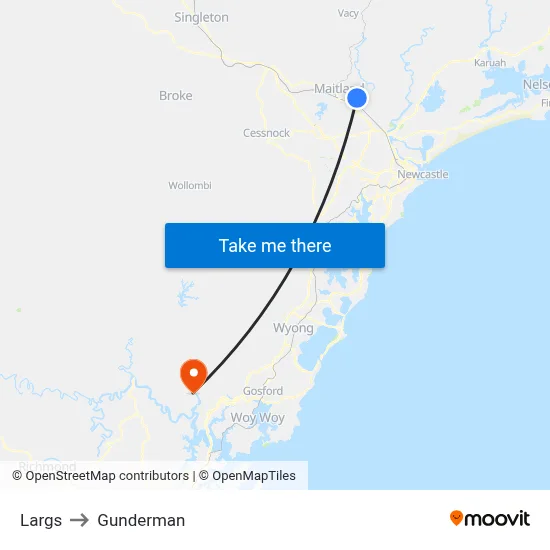 Largs to Gunderman map