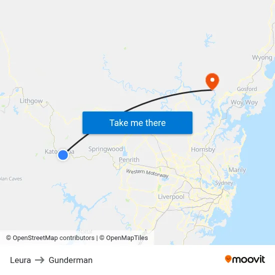 Leura to Gunderman map
