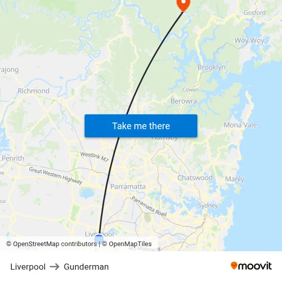 Liverpool to Gunderman map